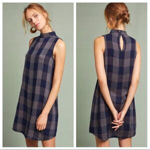 Anthropologie Cloth & Stone Plaid Swing Dress Size XS